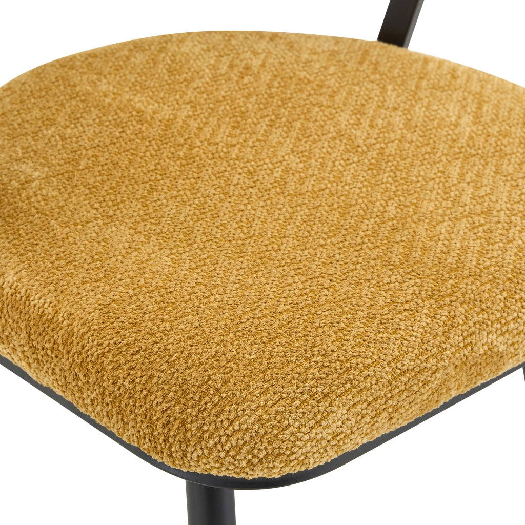 SEDIA da pranzo Set da 2 pezzi in velluto giallo e metallo nero