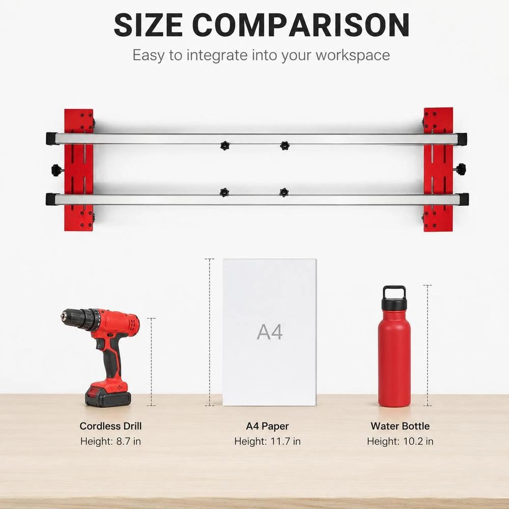 Woodworking Jointer, 60 Inch Aluminum Alloy Frame With Adjustable Surface, Large Board Planing Aid For Workbench, DIY Wood Processing Tool