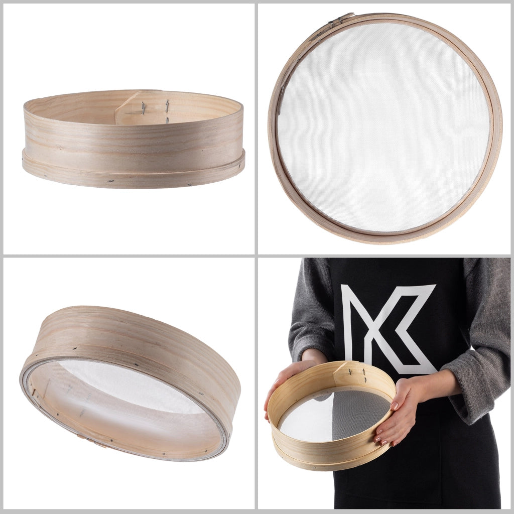 Setaccio in legno KADAX da 23 cm per farina, zucchero a velo, cucina