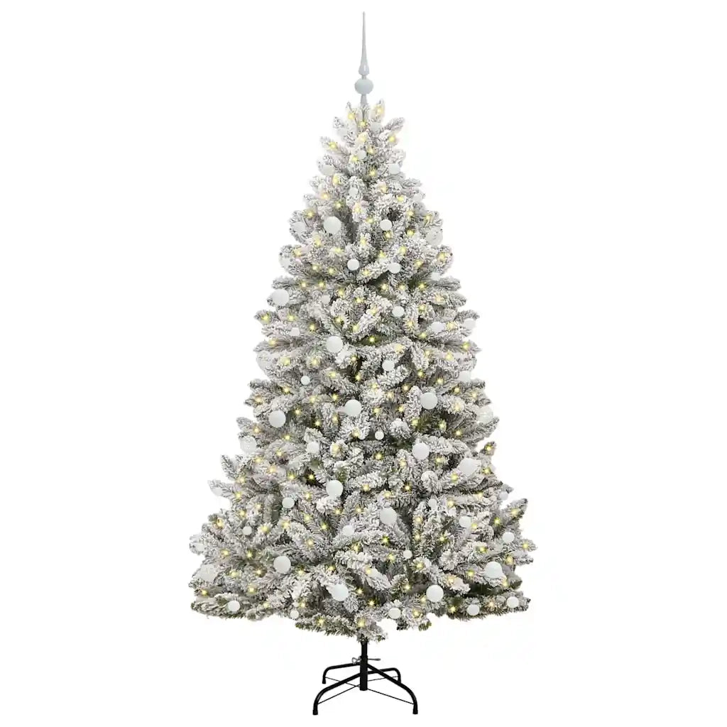 Albero di Natale | Decorazioni natalizie artificiale con 300 LED Verde e Bianco 180 cm