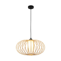 Lampadario Nordico Bambo Metallo Nero 1 Luce E27