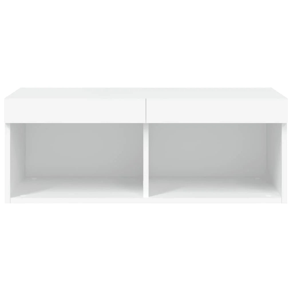 Mobile TV multimediale scaffale TV credenza mobile TV per sala da pranzo soggiorno camera da letto con luci LED 80 x 30 x 30 cm bianco 02_0026614