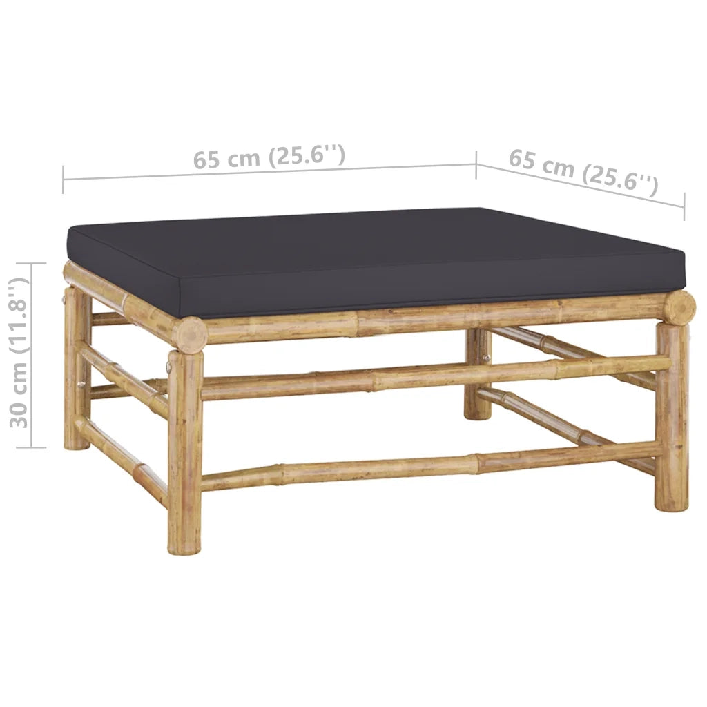 Set Divani da Giardino 8 pz con Cuscini Grigio Scuro in BambÃ¹ cod mxl 48112