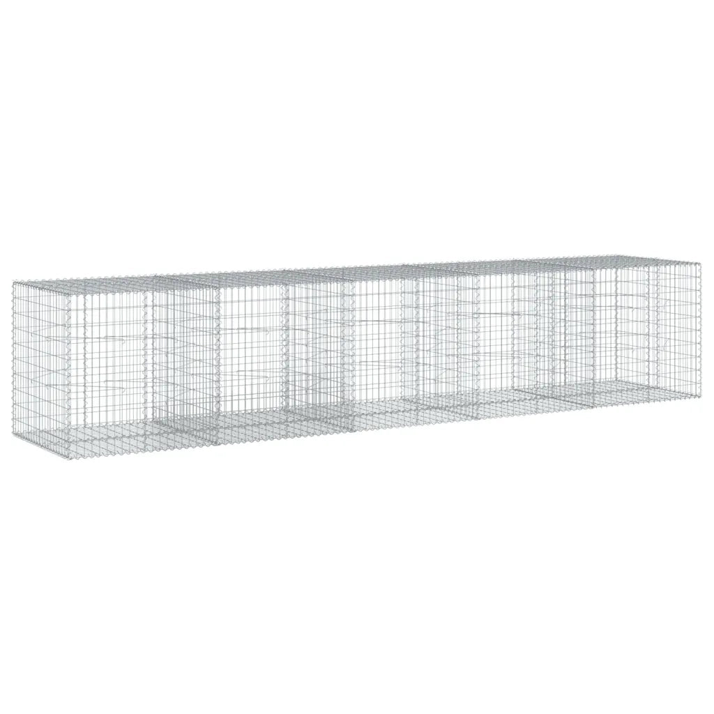 Cesto Gabbione con Copertura 500x100x100 cm in Ferro Zincato 3295198