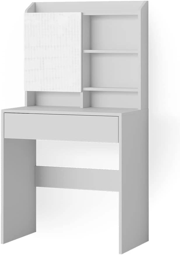 Vicco Tavolo da toeletta Laura, Bianco, 70 cm, Luce integrata – non è necessaria una lampada da tavolo aggiuntiva