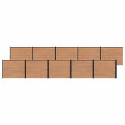 Pannello di Recinzione 10 pcs WPC e Alluminio Marrone