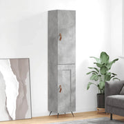 Credenza-Buffet-Armadio da cucina Grigio Cemento 34,5x34x180 cm in Legno Multistrato 836652