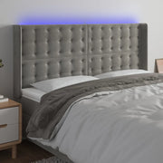 Testiera a LED-Testata con LED Grigio Chiaro 163x16x118/128 cm in Velluto 540618