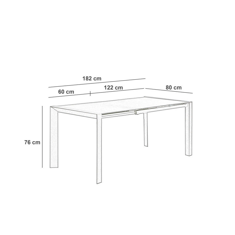 Tavolo Allungabile 122/182 x 80 cm Pixel 80cm X 122/182cm H 76cm Stones