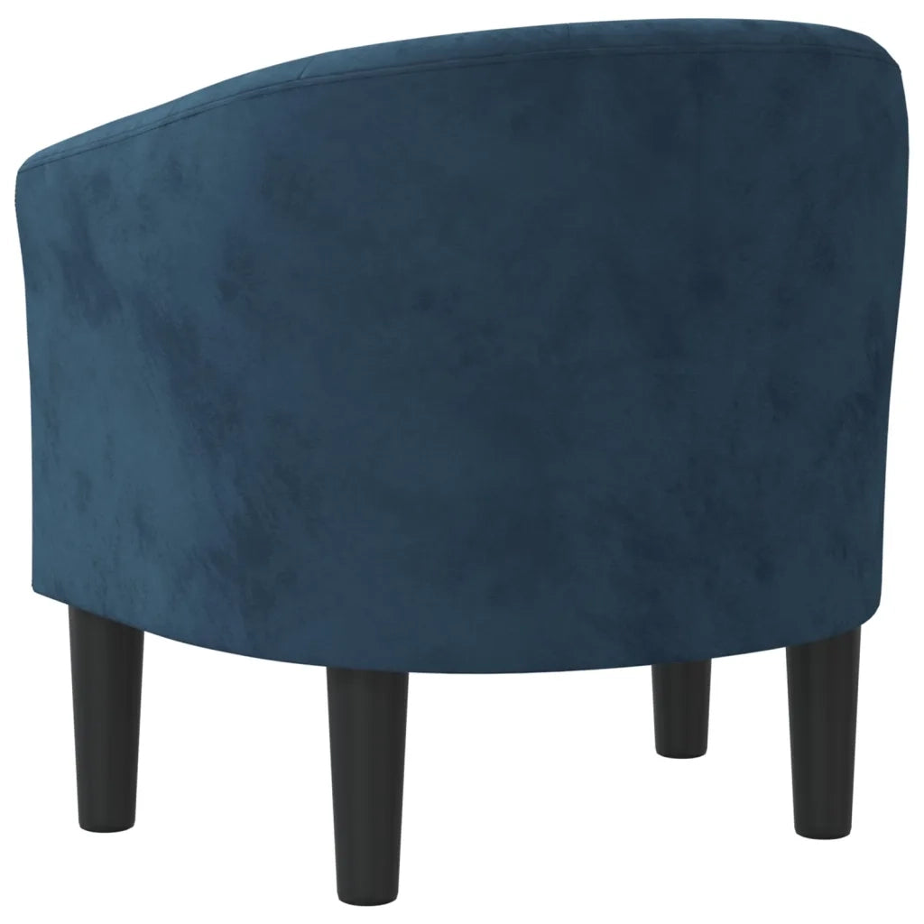 Poltrona-Divano Sedia Cabriolet Blu Scuro in Velluto