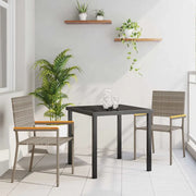 Set da Pranzo per Giardino con cuscino 3 pcs Grigio polyrattan 3379709