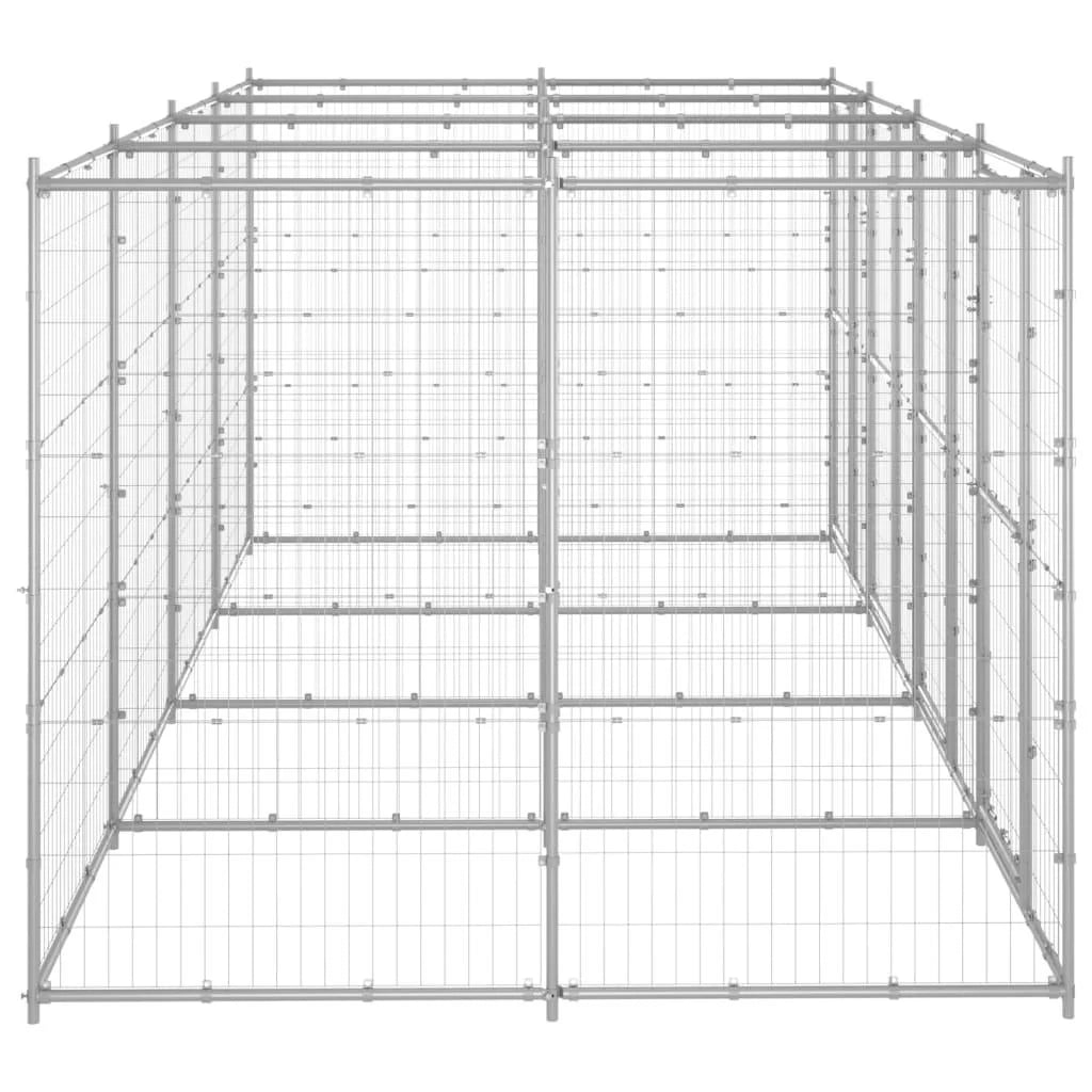 Recinto per cani da esterno recinto per animali recinto per cani da esterno acciaio zincato 9,68 m² 02_0000430