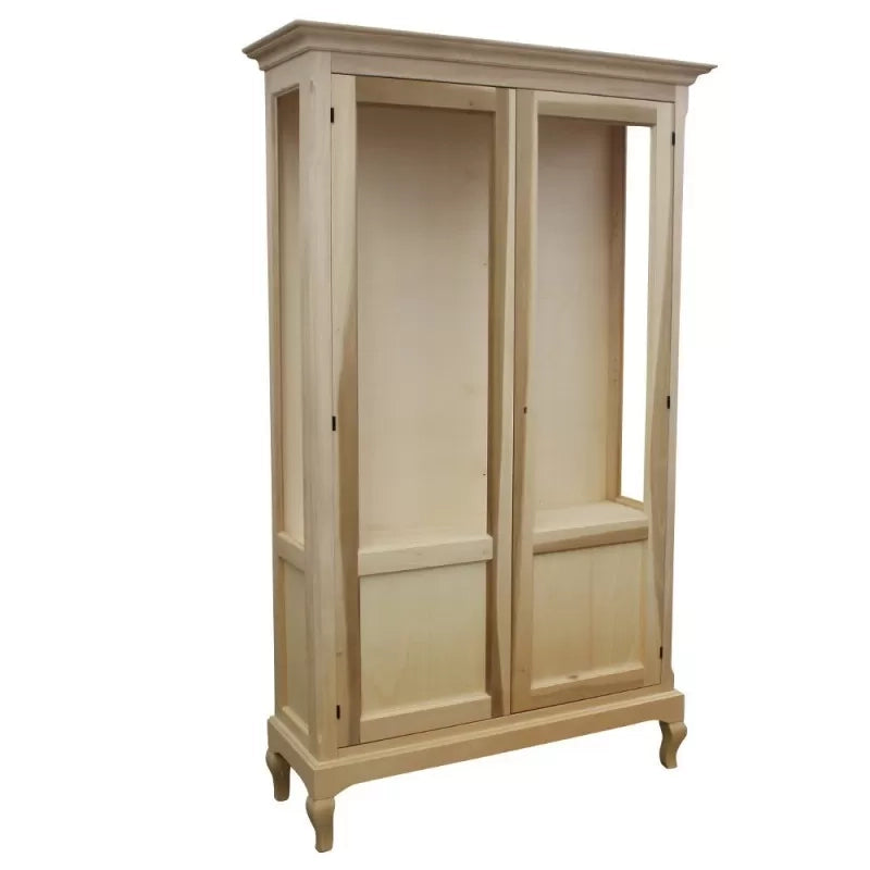 Vetrina 2 ante grezza in legno l.126 p.44 h.207 - Mobili 2G