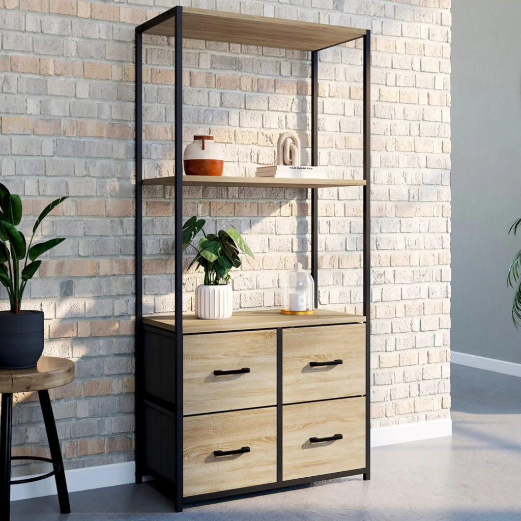 IDMarket - UTAH Armario 120 CM con 4 cajones