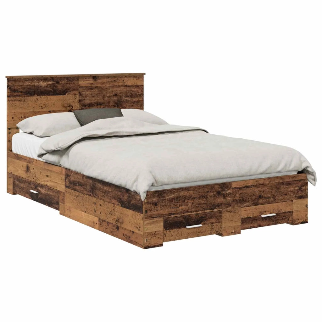 Struttura del letto con testiera Legno vecchio 120 x 190 cm