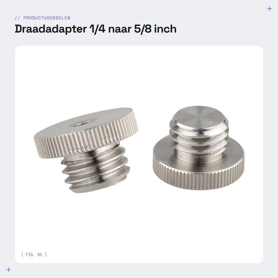 Adattatore filo 1/4 a 5/8 pollici - Livello laser a treppiede - Connessione stabile - Set da 2 pezzi - Adatto per diversi marchi - Utilizzo professionale - Codice prodotto: ...