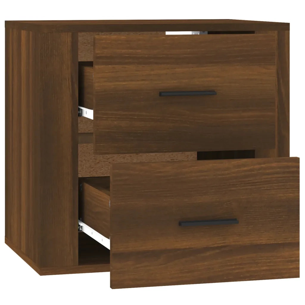 Comodino | Armadio da Notte | Mobiletto da notte a Muro Rovere Marrone 50x36x47 cm