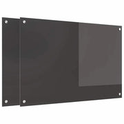 Set di 2 paraschizzi moderni per cucina resistenti al calore 90 x 60 cm in vetro temperato grigio scuro 02_0056246