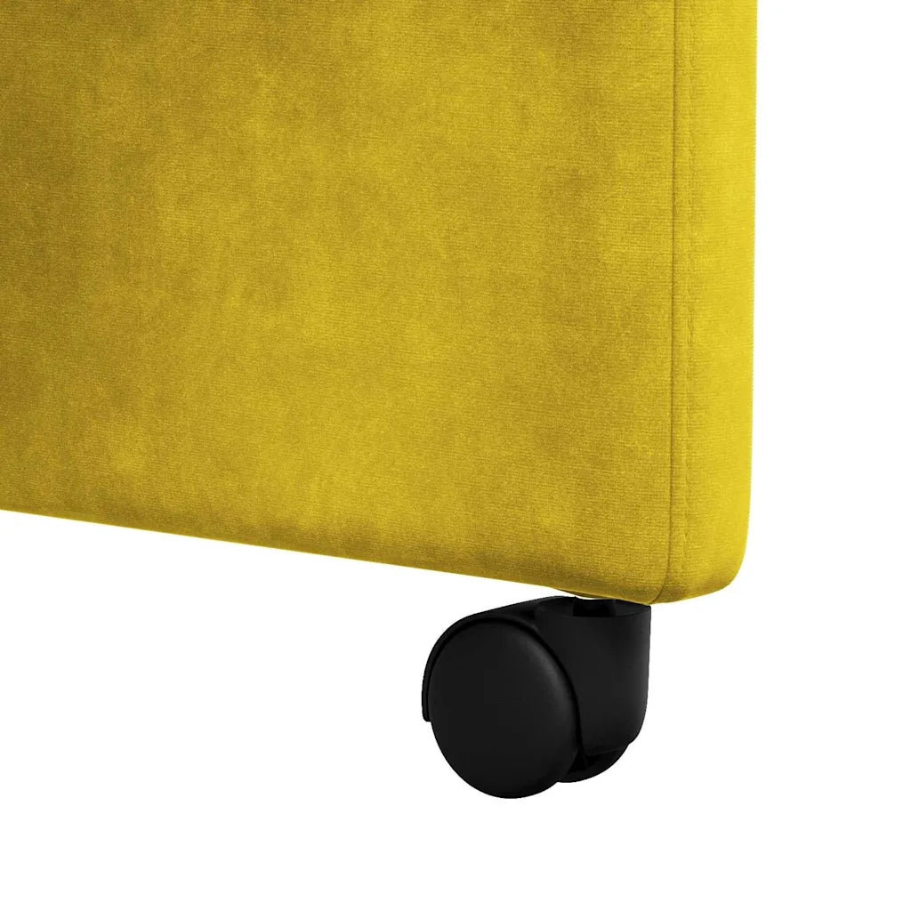 Sedie da Pranzo con Ruote 2 pcs Giallo 58 x 67 x 97 cm Velluto 42017872