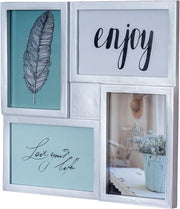 Supporto per foto 4 foto - Argento - Adatto per decorazione da tavola - 1 pezzo - Vetrata