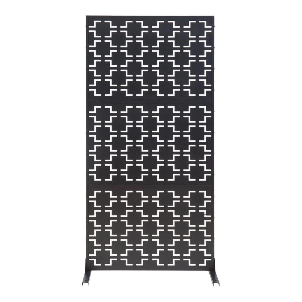 Parete divisoria in acciaio 200 x 100 x 50 cm nera 03_0009267