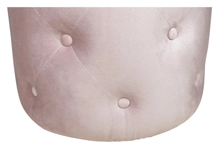 Pouf in velluto capitonné rosa, poggiapiedi - Honey - PO19HO