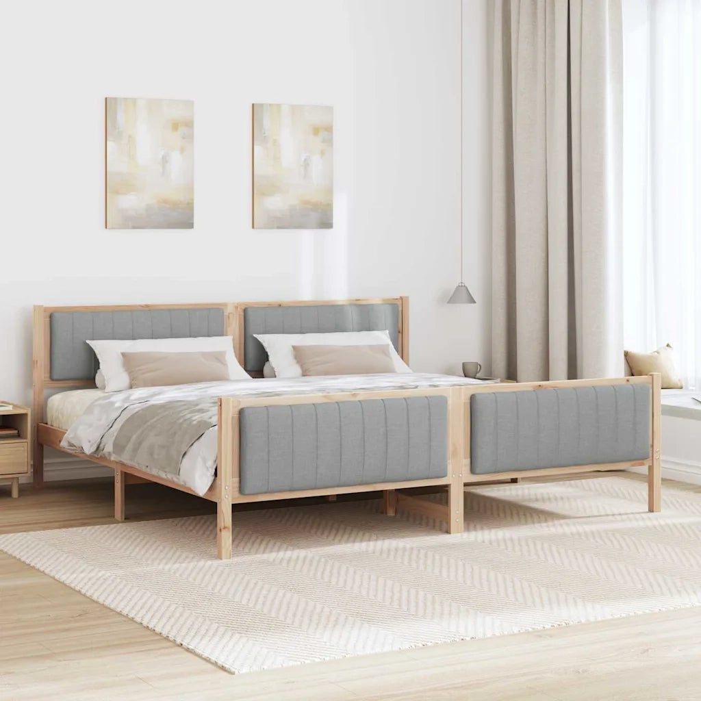 Struttura del Letto Marrone e grigio chiaro 200 x 200 cm 3394298
