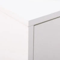 Mobile Scarpiera Moderno per 12 Paia di Scarpe con 2 Ante a Ribalta e Cassetto, 76x26x110 cm, Bianco