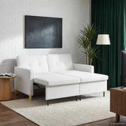 Divano Letto Estraibile Bianco Tessuto
