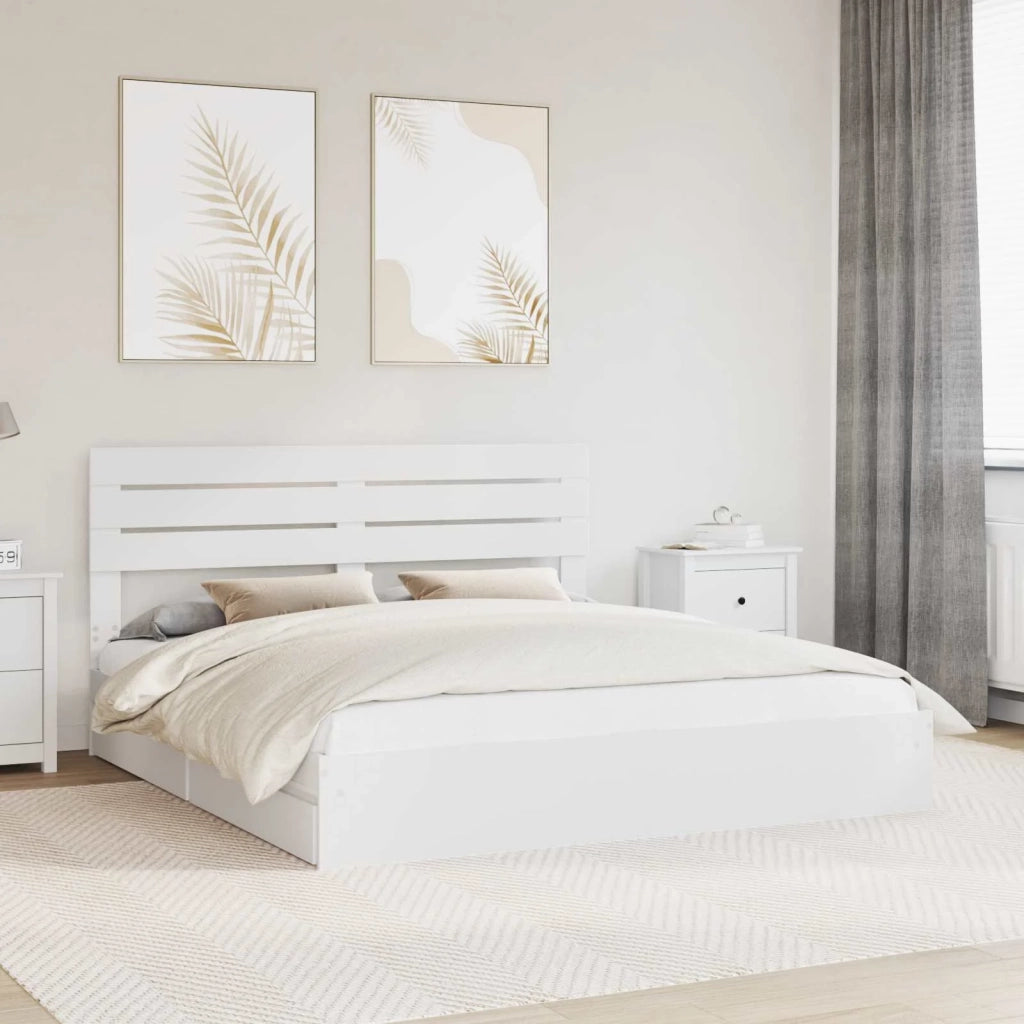 Letto con Contenitore Bianco 180 x 200 cm Legno multistrato 3411549