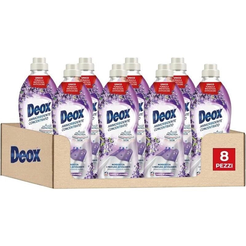 SET 8 AMMORBIDENTE LAVATRICE CONCENTRATO CAPI MORBIDI E PROFUMATI FRESH PROTECTION CAMPO DI LAVANDA 45 LAVAGGI