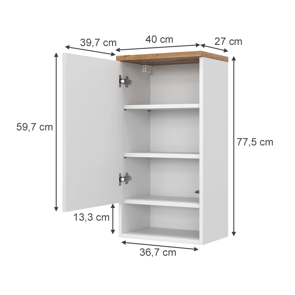 Vicco Mobile bagno Bianco 40 x 77.5 cm con 4 scomparti