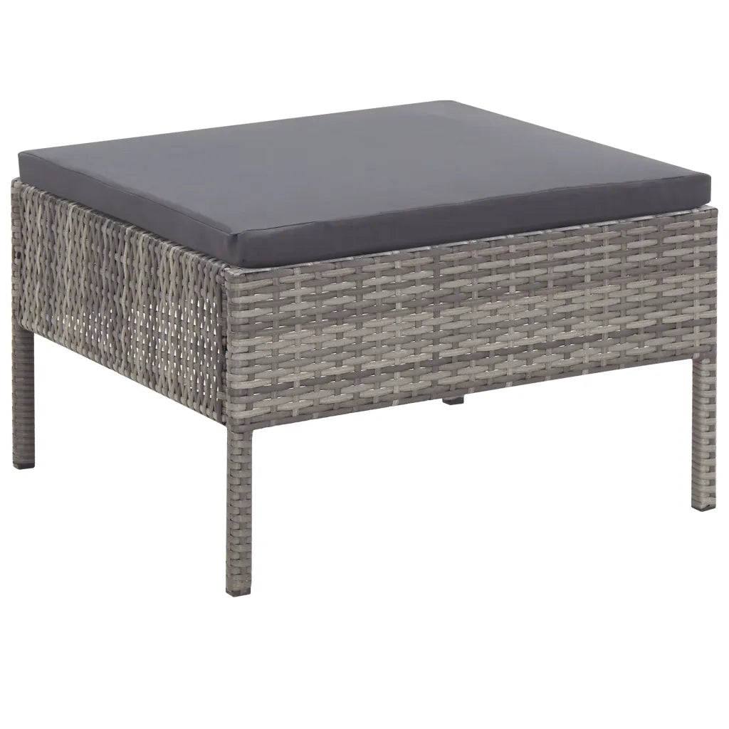 Set Divani da Giardino 3 pz con Cuscini in Polyrattan Grigio cod mxl 44255