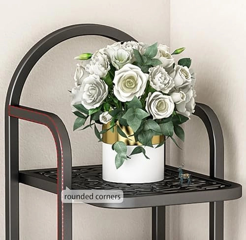 Scarpiera autoportante in metallo, con 6 ripiani verticali, con design ad angolo salvaspazio, elegante finitura per interni ed esterni, ideale per piccoli spazi