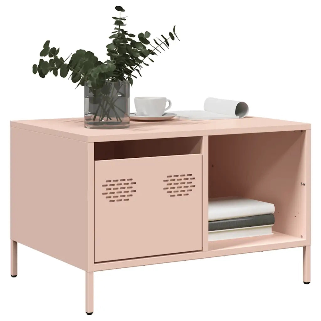 Tavolino da salotto | Tavolino da caff¨¨ | Tavolino da Soggiorno Rosa 68,5x50x43,5 cm in Acciaio Laminato a Freddo