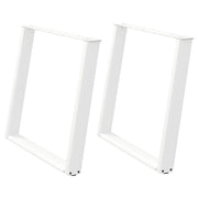 Set di 2 gambe regolabili per tavolo da pranzo a forma di U 90 x 73 cm stabili design moderno acciaio bianco 02_0057081