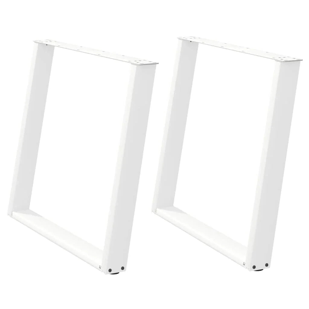 Set di 2 gambe regolabili per tavolo da pranzo a forma di U 90 x 73 cm stabili design moderno acciaio bianco 02_0057081