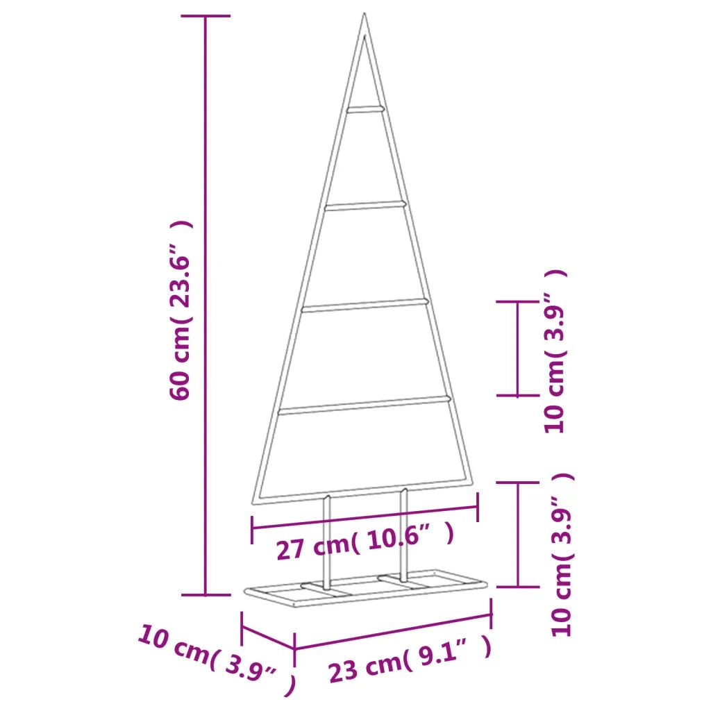Albero di Natale Decorativo in Metallo Nero 60 cm 359594