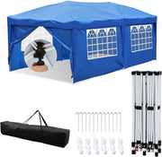 Pavilione da giardino e campeggio Opportuno da montare con pareti laterali 3x6m Blu