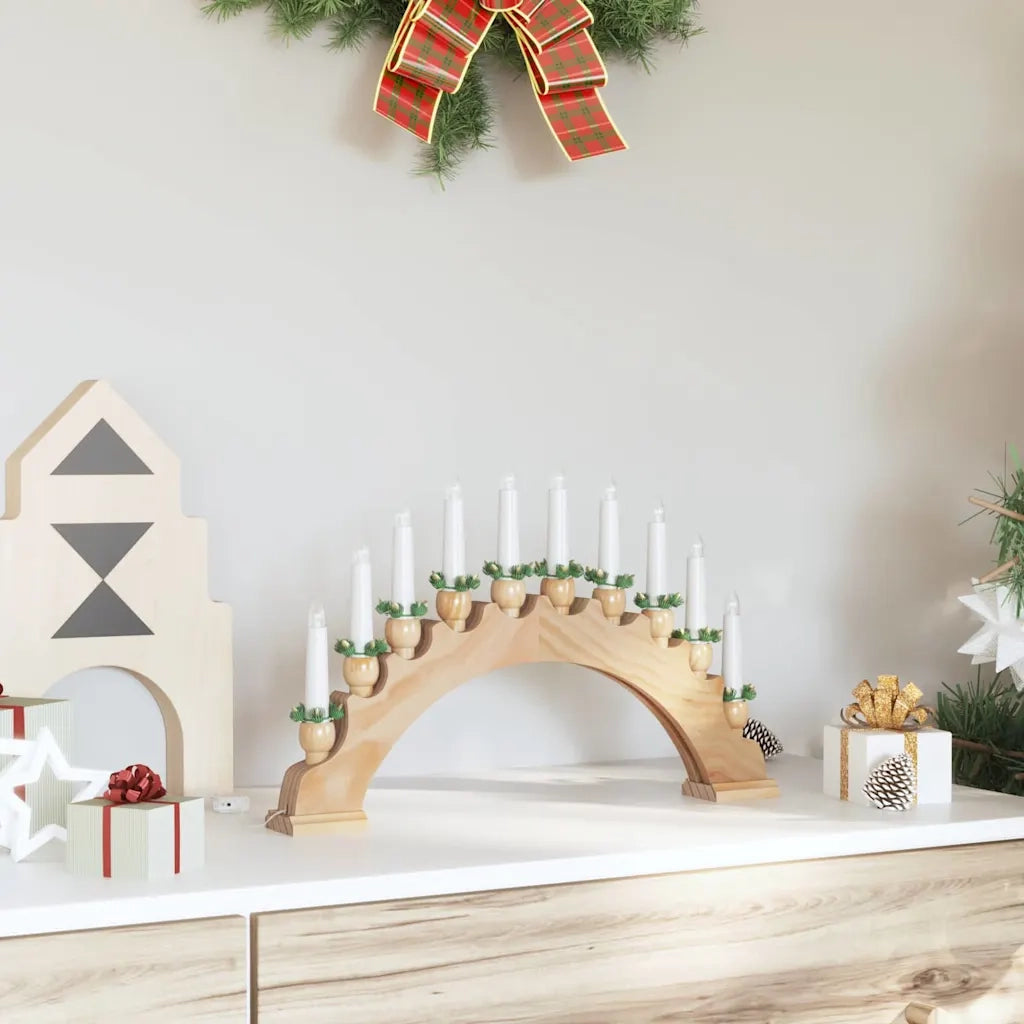 Arco di Candele di Natale con 10 Candele LED Marrone 42019707