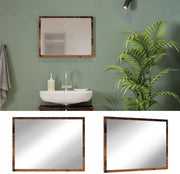 Specchio bagno Kiko, Rovere rustico, 45 x 60 cm, per montaggio a parete, abbinabile ai mobili da bagno Kiko