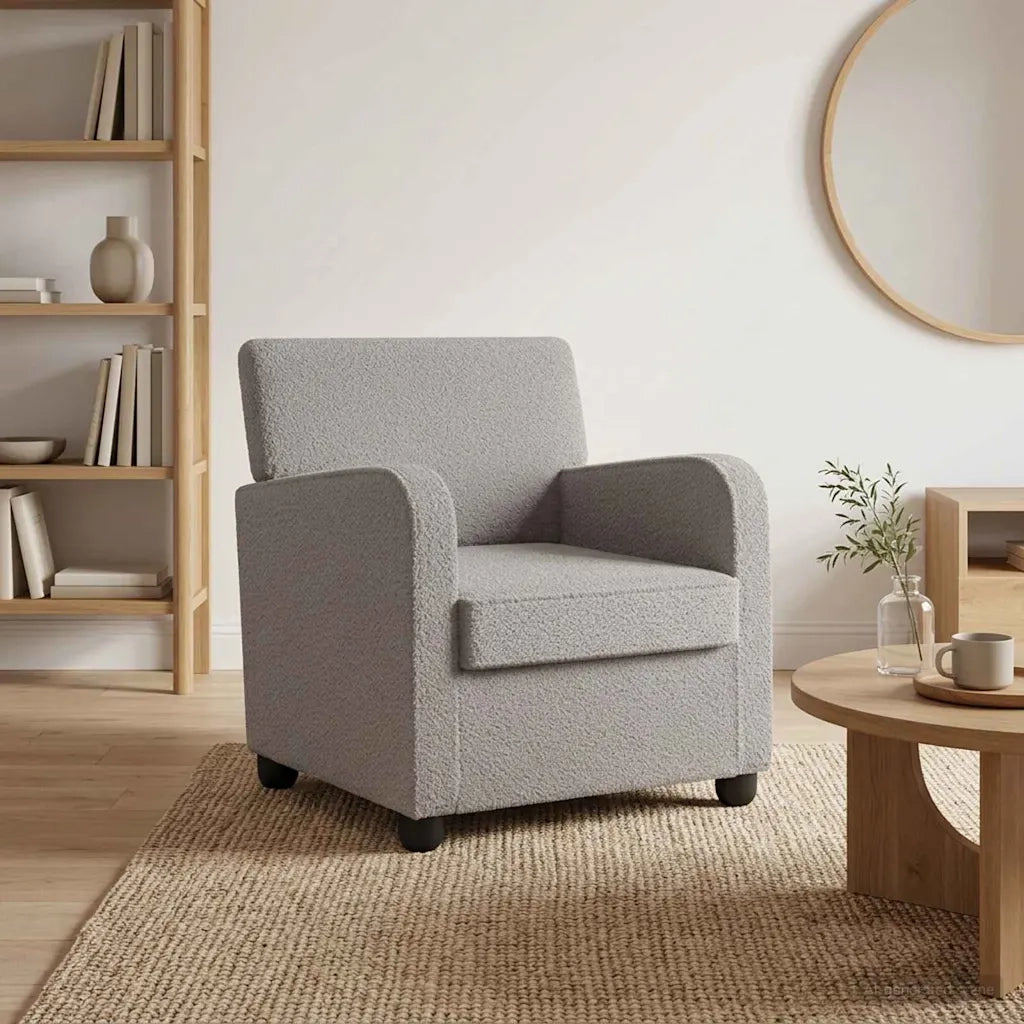 Poltrona Grigio Chiaro Pelliccia sintetica di agnello 42043406