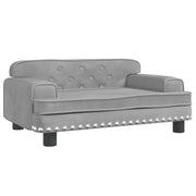 Cuccia per cani comoda cesta da divano colore chiaro 70 x 45 x 30 cm velluto grigio 02_0043111