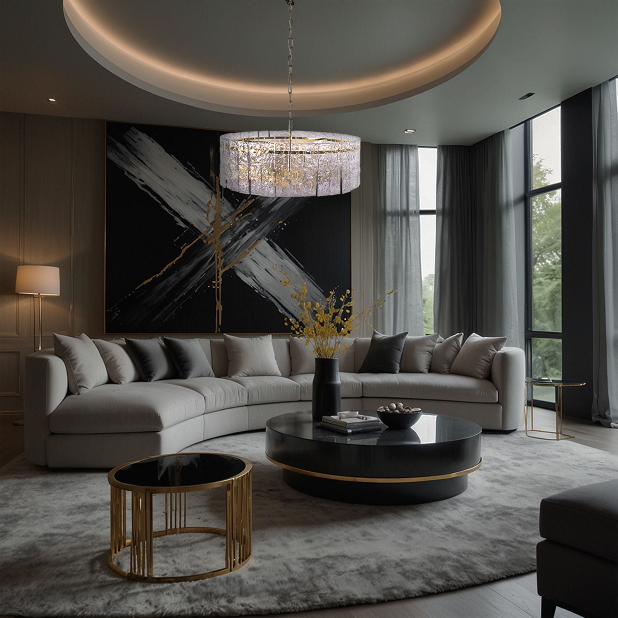 Lampada Cristal App1779-cp 60cm Gold