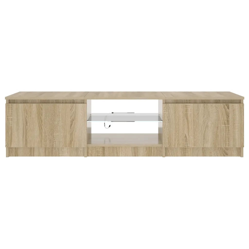 Mobile Porta TV con Luci LED Rovere Fumo 140x40x35,5 cm cod mxl 9219