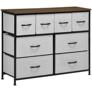 Cassettiera 8 cassetti tessuto pieghevole ¨C zephmum ¨C nero metallo 100x30x78 cm