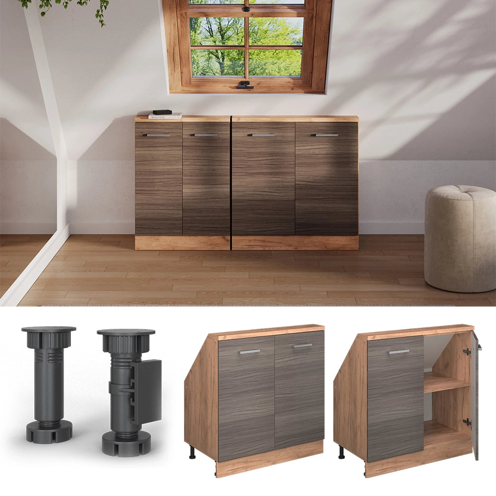 Mobile sottotetto Rion Grigio nobile/Rovere dorato con 2 porte Vicco