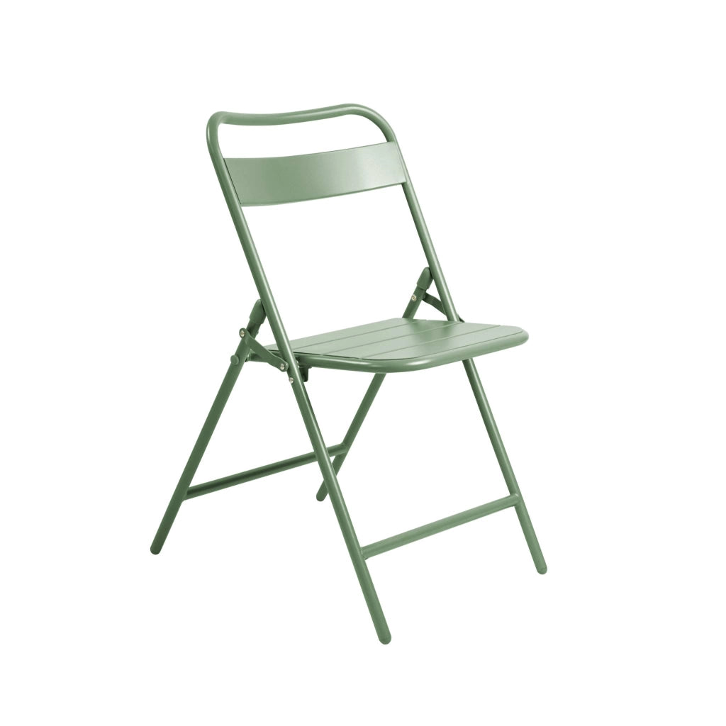 Set tavolo da giardino bistrot in acciaio con 4 sedie pieghevoli,