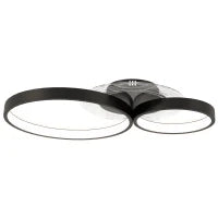 Plafoniera LED Moderna a 3 Anelli con Temperatura Colore Regolabile, Potenza 40W, Nero