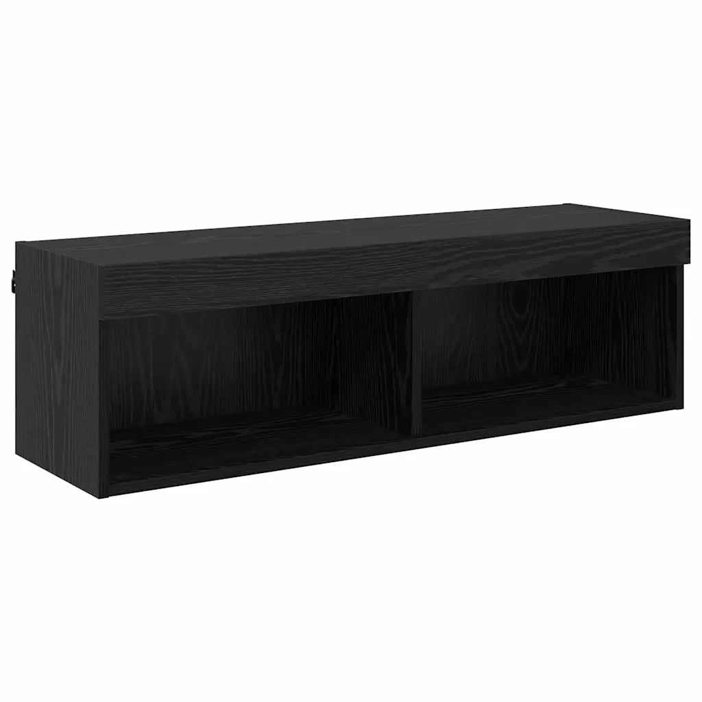 Unità a muro per TV con LED 6 pcs Rovere Nero Legno multistrato 3402964